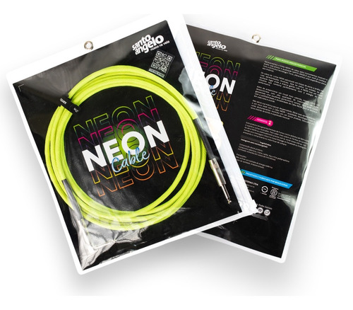 Cable De Guitarra Y Bajo Santo Angelo Neon Deluxe 3 Metros 