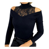 1n Blusa De Mujer Color Puro Encaje Empalme Sin Tirantes Lo