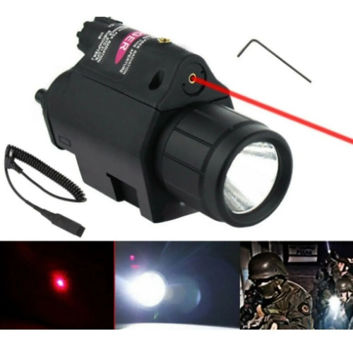 Mira Laser Rojo Linterna Tactica Marcadora Gotcha 200lm