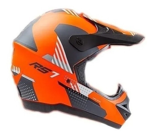 Casco Cross Enduro Atv Hawk Rs7 Naranja Stinger Motos