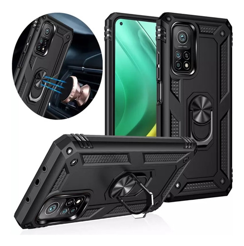 Funda Case Mi 11t / Mi 11t Pro Con Anillo + Vidrio Templado