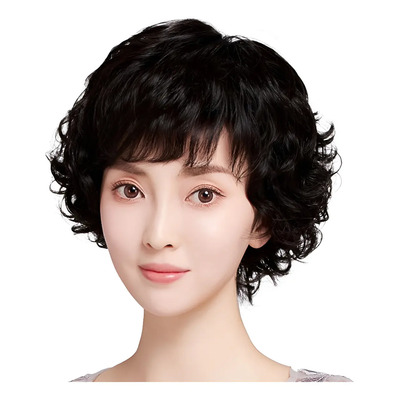 Peluquines Para Mujeres De Mediana Edad Con Negro Natural Re | Envío gratis