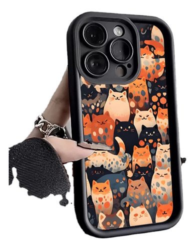 Funda De Teléfono De Silicona Con Dibujos Animados De Gatos