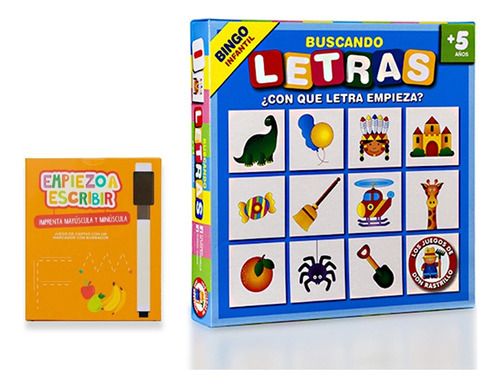 Combo Juego Con Letras Loteria Y Cartas Aprendo Imprenta