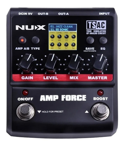 Pedal Nux Amp Force Emulador De Amplificador 12 Modelos