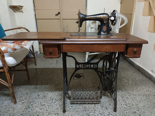 Máquina De Coser Singer Antigua Con Motor Agregado