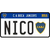 Chapa Patente Personalizada De Boca Juniors - 6x12 Cm