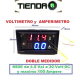 Voltímetro Amperímetro Digital Dc 30v, 100 Amp. Inc Shunt