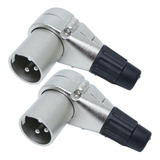 Conector Plug Xlr Canon Macho L 90 Graus Cachimbo Kit Com 2