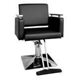 Sillon Silla Barberia Estetica Cuadrada 360° Moderna Color Negro Tipo De Respaldo Fijo