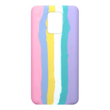 Case Capinha Aveludada P/ Redmi Note 9s Pro Arco Iris Candy