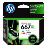 Cartucho De Tinta Original Hp 667 Xl Color Gran Capacidad