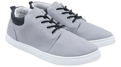 Zapatilla Hombre Lona Caña Media Gris Corona