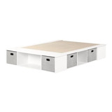 Cama Flexible Con Almacenaje Y Cestas Pure White, Conte...