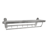 Organizador Toallas Triple Barra Con Percheros Inox Satinado