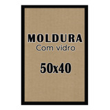 Moldura Decorativa 50x40 Para Foto C/ Vidro Cor Preto