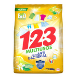 Detergente En Polvo 123 Multiusos Con Antibacterial 900g