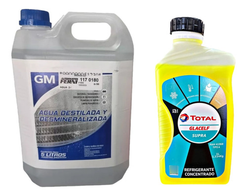 Kit Liqu Refrigerant/anticongel Amarillo Total 1lt + Agua 5l