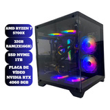 Pc Gamer Aquario R7 5700x 1tb 32gb Water Cooler Rtx 4060 