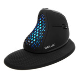 Delux Seeker - Mouse Vertical Ergonomico Inalambrico Con Pan