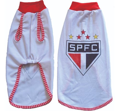 Roupa Para Cães Time De Futebol Malha N 15 = 75 Cm Comprim