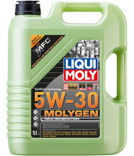 Molygen 5w30 Aceite Sintetico Antifriccionante Para Motor 5l