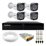 Kit 4 Câmeras Visão Noturna 1220 B Full Hd Dvr 3304 4 Canais