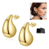 Aretes Mujer Oro 14k Pendiente De Gota Grandes Regalos Mujer