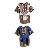 Camisa Dashiki De 2 Piezas Para Hombre, Ropa Hippie Africana