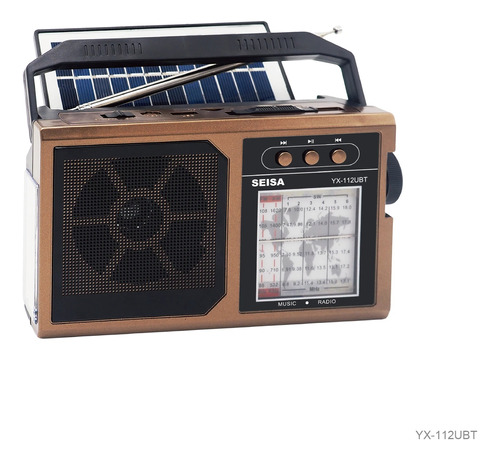 Radio Retro Am-fm Parlante Bluetooth Usb Sd Carga Solar Luz