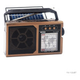 Radio Retro Am-fm Parlante Bluetooth Usb Sd Carga Solar Luz