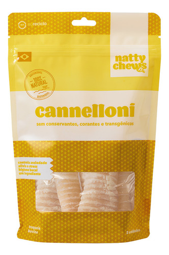 Petisco Gourmet Cannelloni Para Cachorro 2 Un Natty Chews Cor Bege