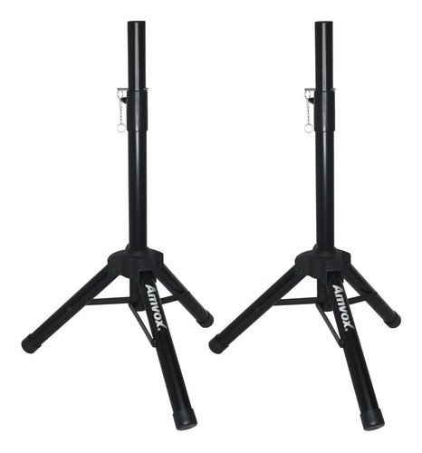 Amvox Tp001 Par Suporte Pedestal Tripé Caixa Som Acústica Audio Ativa Passiva Profissional Ajustável