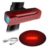 Luz Bicicleta Auxiliar Trasera Recargable Alta Luminosidad Color Rojo