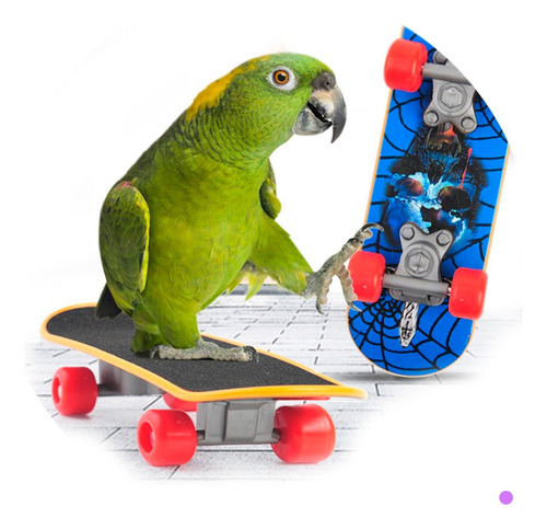 Mini Patineta Monopatín Para Loro Pájaro Periquito Aves Pw9x