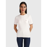 Suéter Con Tejido De Punto Mujer Tommy Hilfiger Blanco