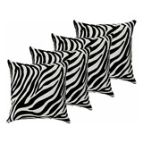 Kit 4 Almofadas Cheias 40x40cm Decoração Animal Print Zebra