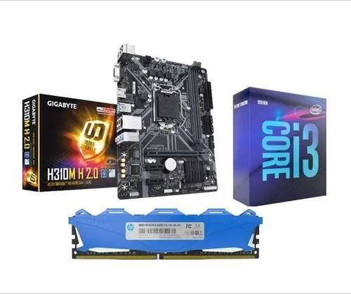 Board Gigabyte, Procesador Core I3 9100f Ddr4 8gb Hp 3000mhz