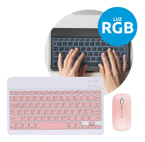 Mini Teclado Bluetooth Recargable Retroiluminado Mouse Xinua