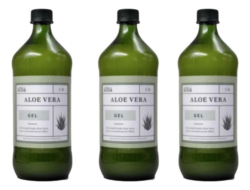Pack 3 Aloe Vera Puro 1lt Apicola - Aldea Nativa