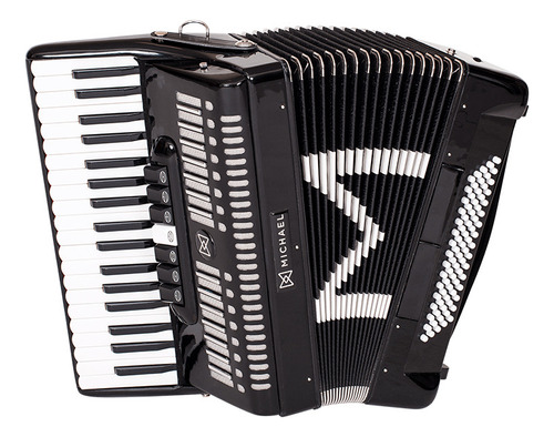 Acordeon 80 Baixos Michael Acm8007n Spb C\ Bag Rodinhas Cor Preto Sólido