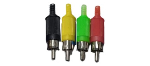 Kit 60 Plugs Coloridos Amarelo, Vermelho, Verde E Preto