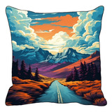 Cojines Decorativo Paisajes Atardecer Montaña Sol Nube 40cm 