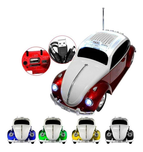 Volks Caixinha Som Portátil Carro Mp3 Micro Sd Usb + Brinde