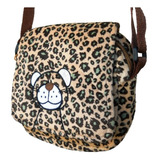 Cartera De Peluche Infantil León Tigre Jirafa Bordada