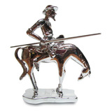 Figura Quijote A Caballo Diseño Full Silver.