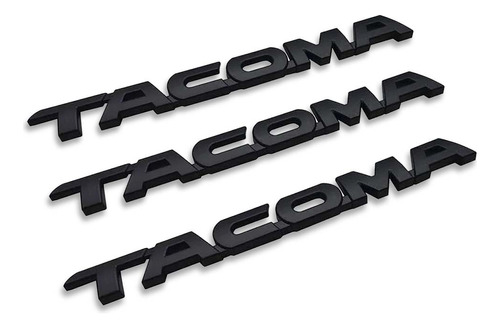 Kit De 3 Emblemas Tacoma 07-15 Negro Mate Original Calidad