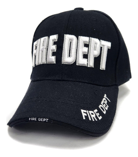 Gorra Bordada Importada Fire Dept Negra