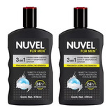 2 Cremas Corporal Nuvel For Men 3 En 1, 470ml.