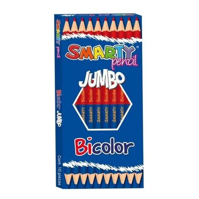 Lapiz Bicolor Jumbo Hexagonal Caja Con 10 Piezas Smarty | MercadoLibre